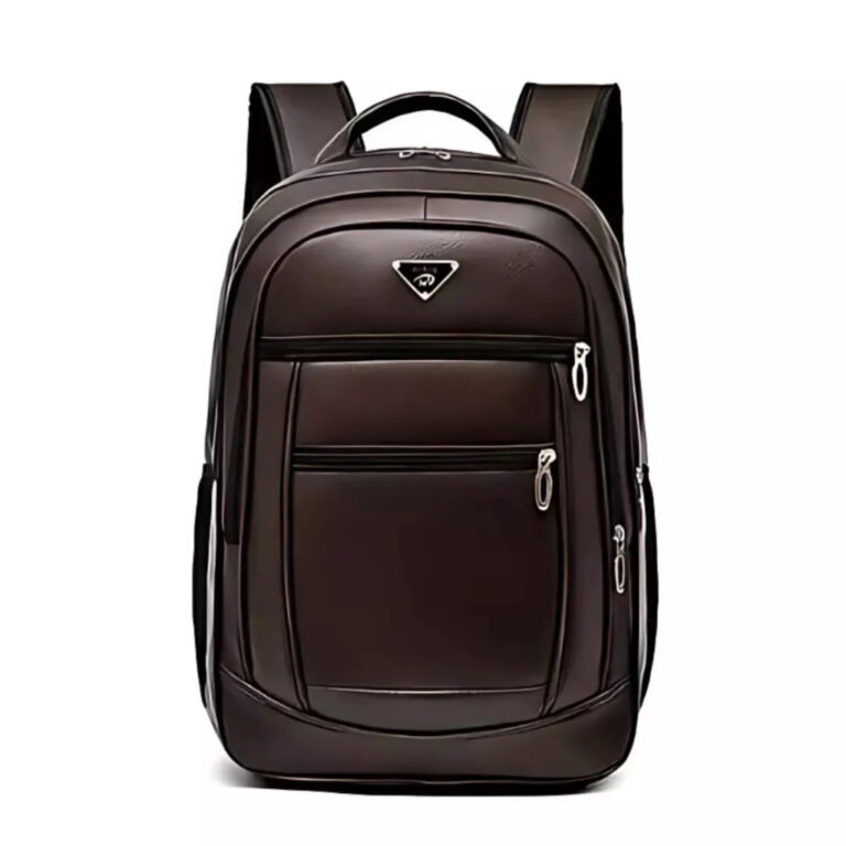 Mochila de Couro Masculina Feminina Grande Reforç