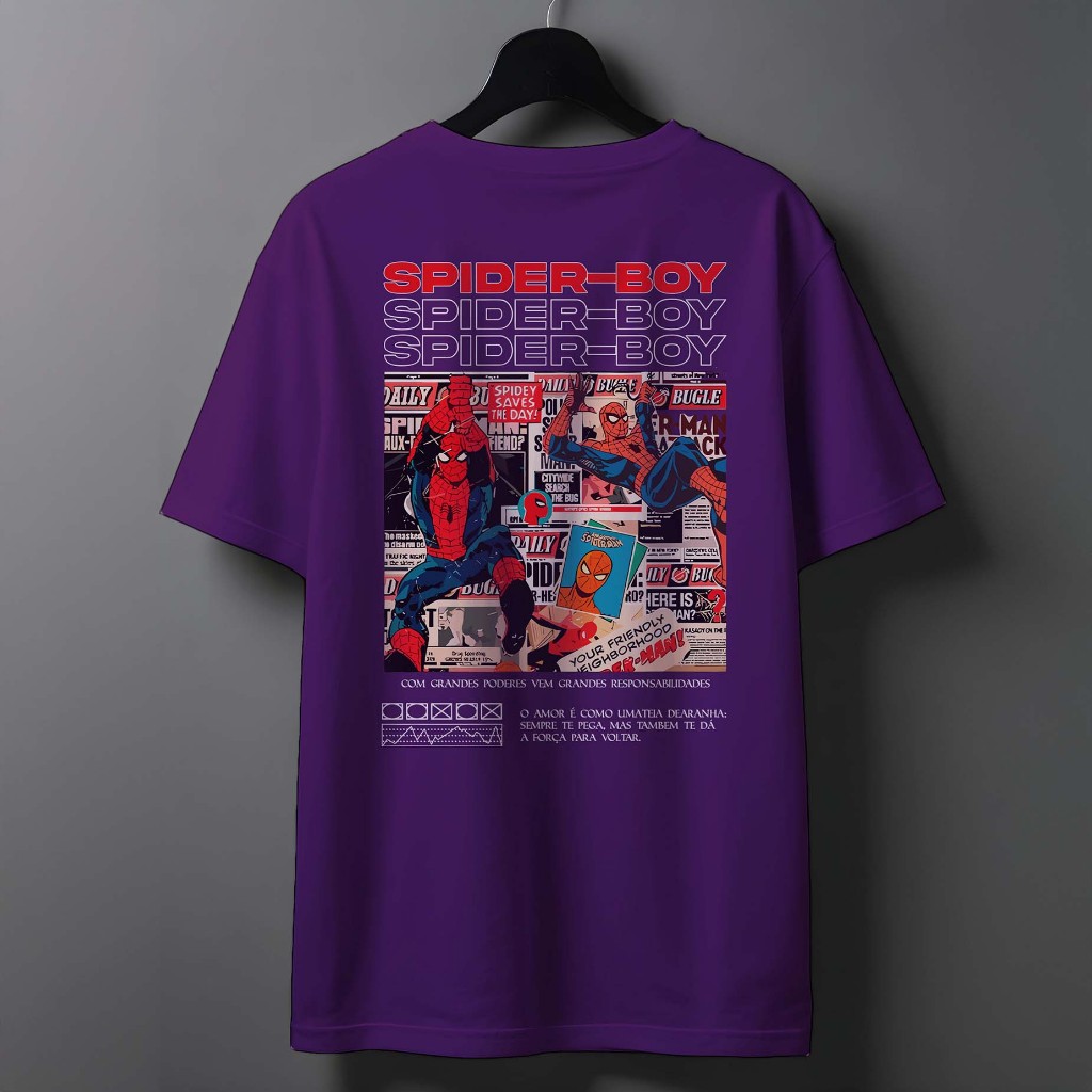 Camiseta Casal Aranha – Spider BOY/GIRL T-Shrit  Street 100% Algodão