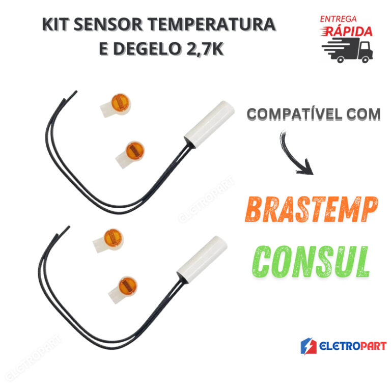 kit 2 Sensor Geladeira 2,7k Temperatura E Degelo P