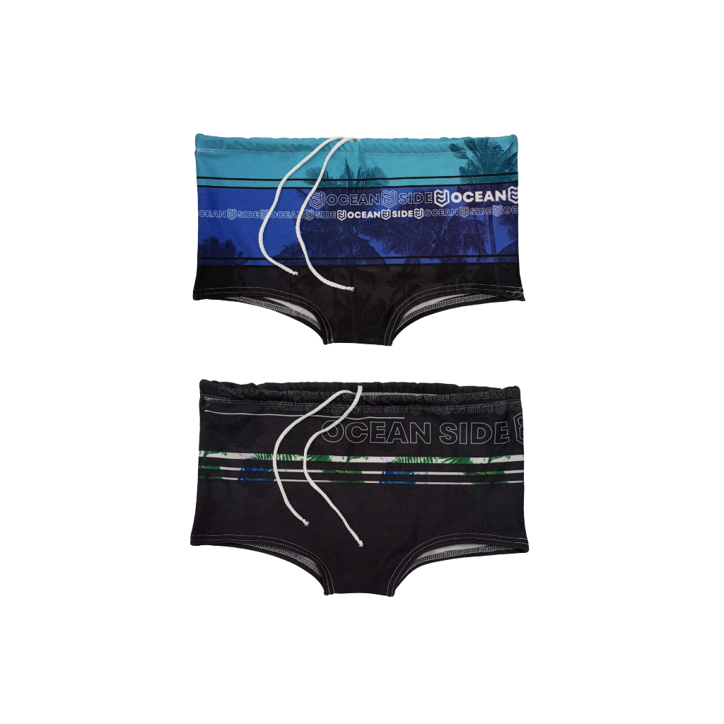 Kit 2 Sungas Boxer Masculinas Estampadas  Moda Praia e Piscina Verão Adulto