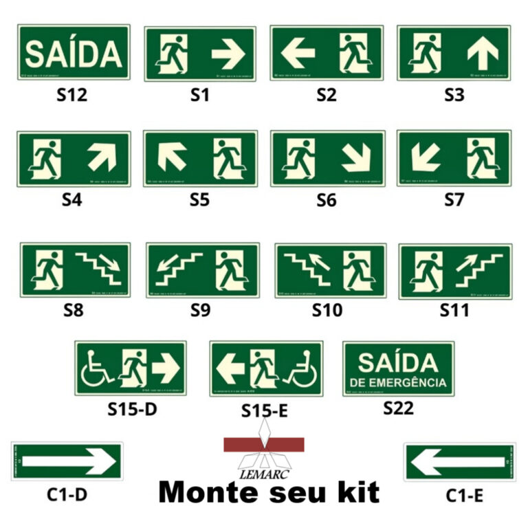 Placa Sinalização Rota de Fuga – Fotolumin