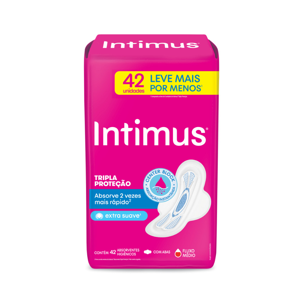 Absorvente Intimus Toda Protegida Dia Suave Com abas – 42 un