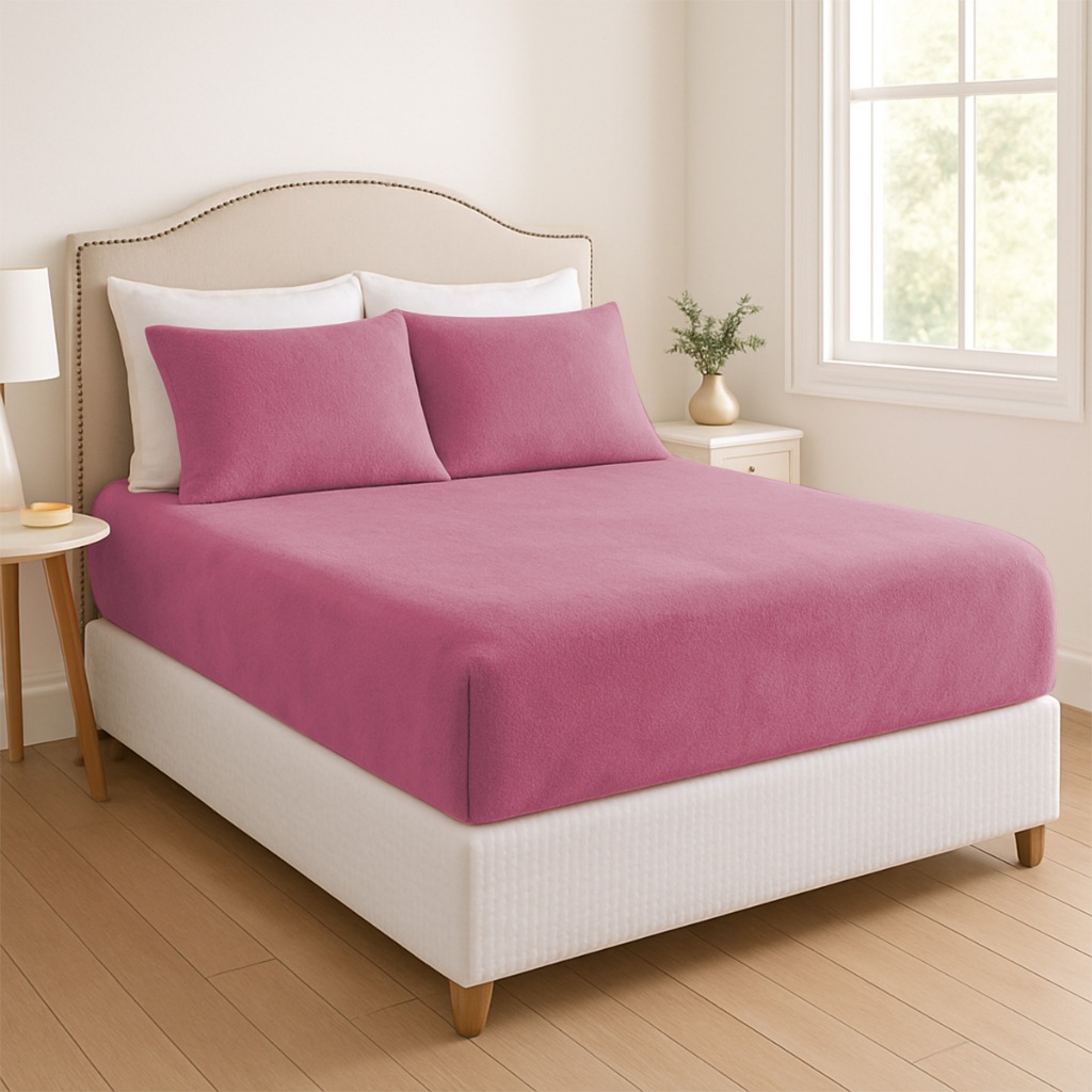 Jogo de Cama Lençol Plush Com Elástico Toque Aveludado Cama Solteiro Casal Queen King