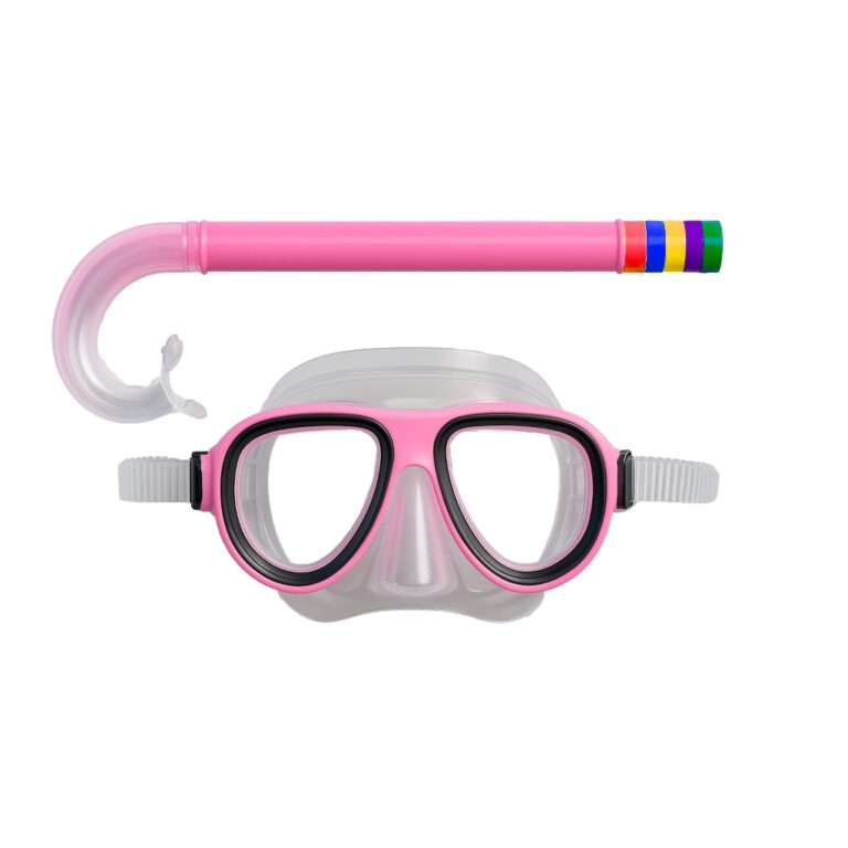 Máscara Snorkel Rosa Mergulho Infantil Piscina Pr