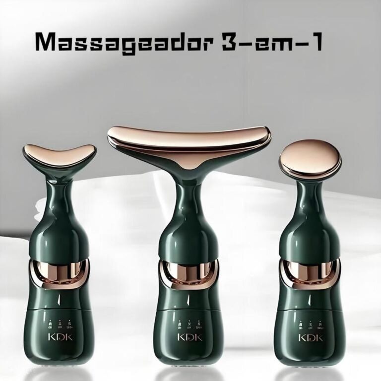 Massageador 3-em-1 Facial, Pescoço e Olhos –