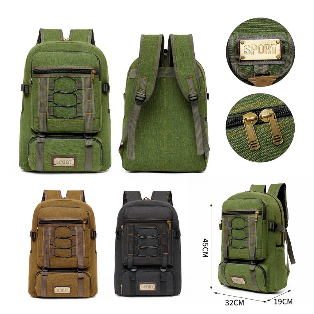 Mochila Bolsa Lona Masculina Grande Reforçada Masculina Feminina Moda Style Qualidad Resistênte Unis