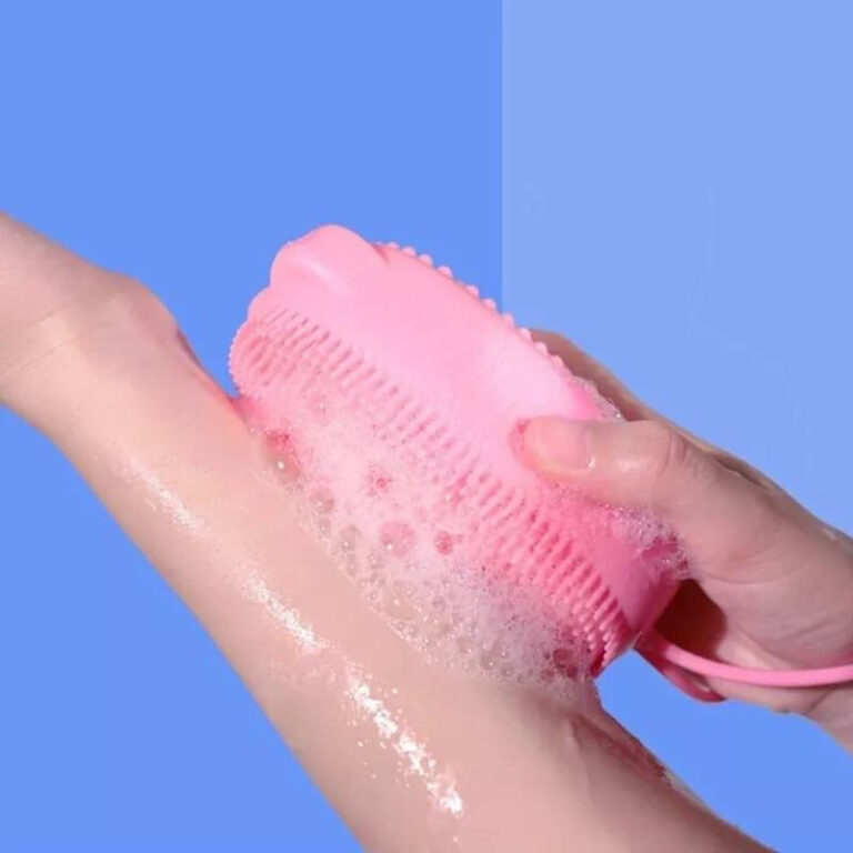 Esponja Bucha De Silicone Com Porta Sabão Escova 