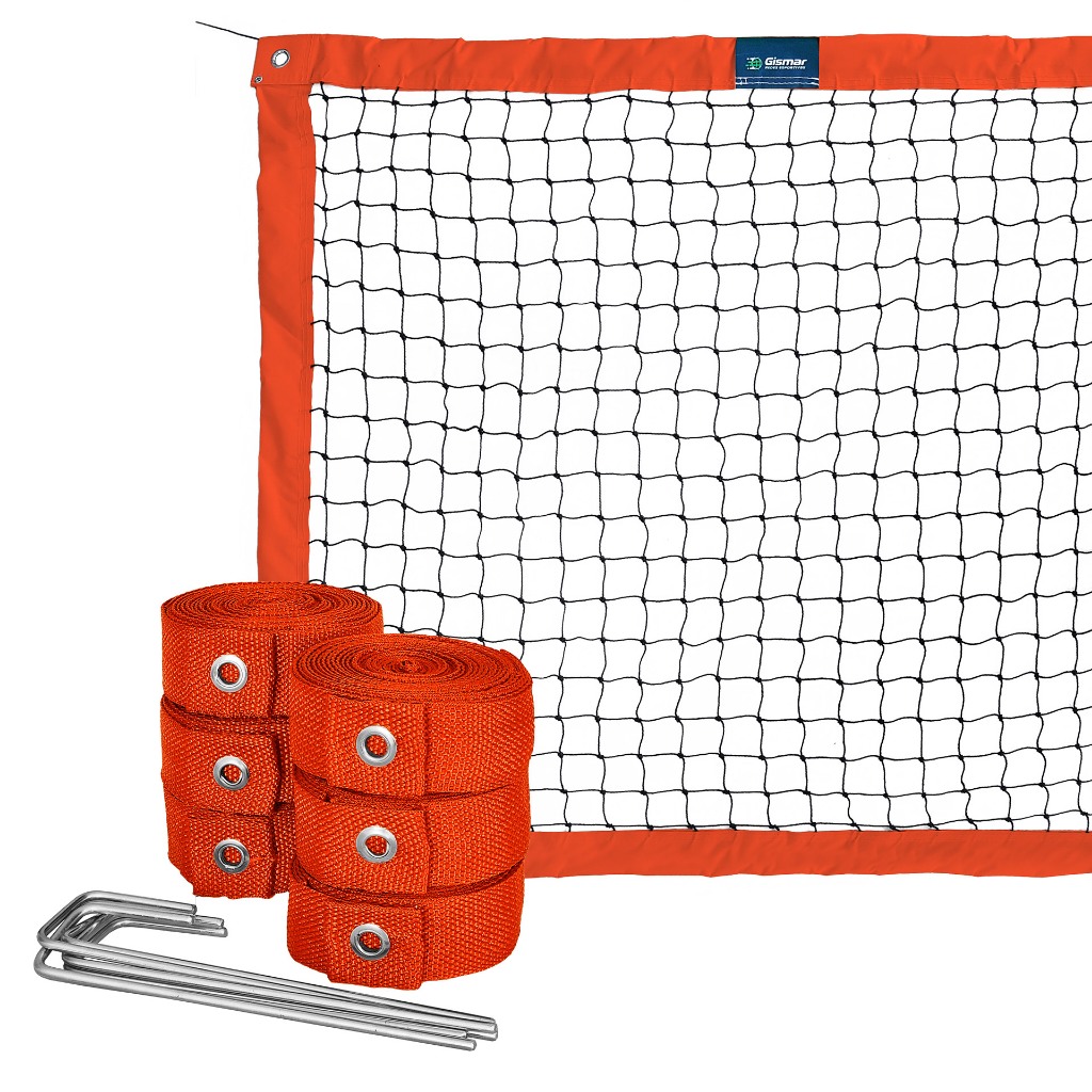 Kit Beach Tennis Laranja – Rede Oficial 4 Faixas + Fita de Marcação