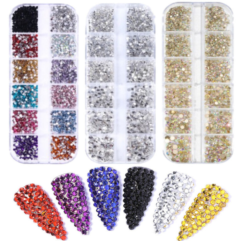 Kit 3 Caixas Estojo Strass Colorido Para Maquiagem