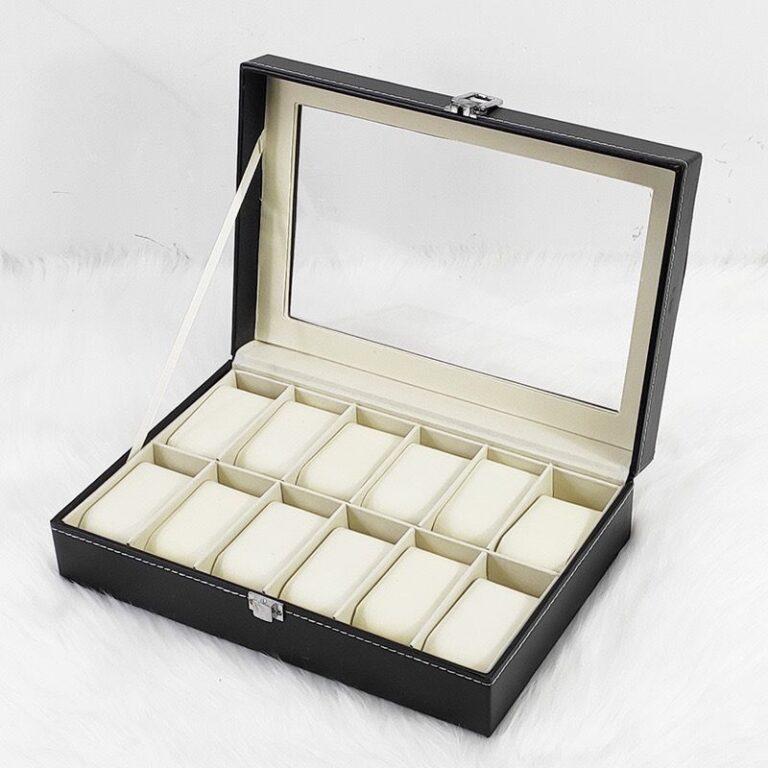 Porta Relógio Estojo Organizador Luxo 12 Divisór