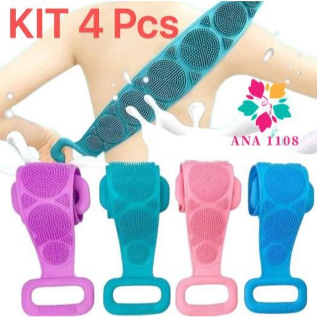 ANA1108 KIT 2/4/6 PCS Cinta Escova De Banho Silicone Massageador Esfoliação
