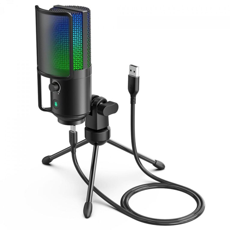 Microfone Gamer Fifine K669-PRO 2, RGB, USB, Black
