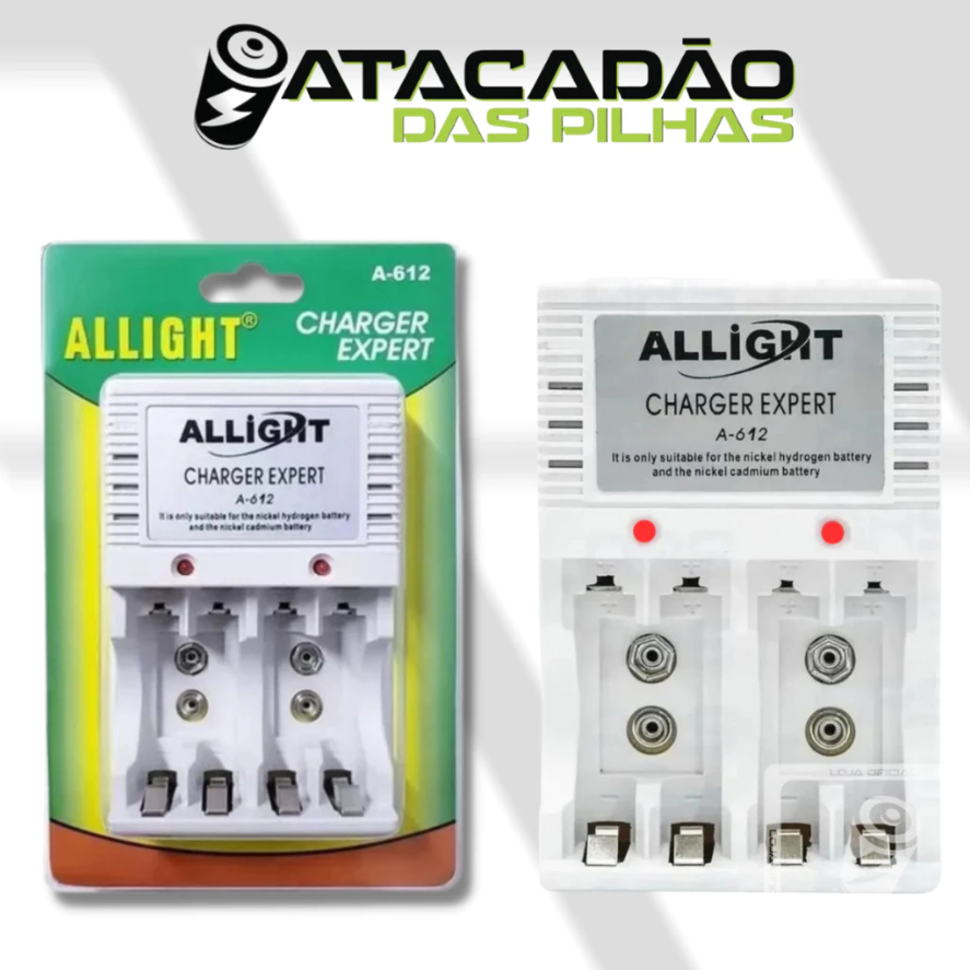 Carregador De Pilha E Bateria Aa/aaa/9v Recarregável Bivolt/Pilhas não incluídas