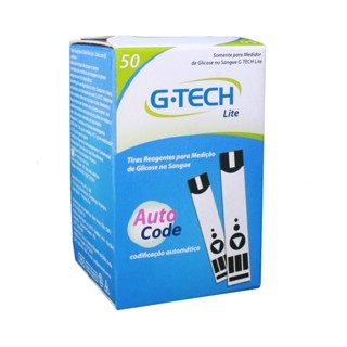 Tiras teste Reagentes Glicemia 50 Un G-tech Lite