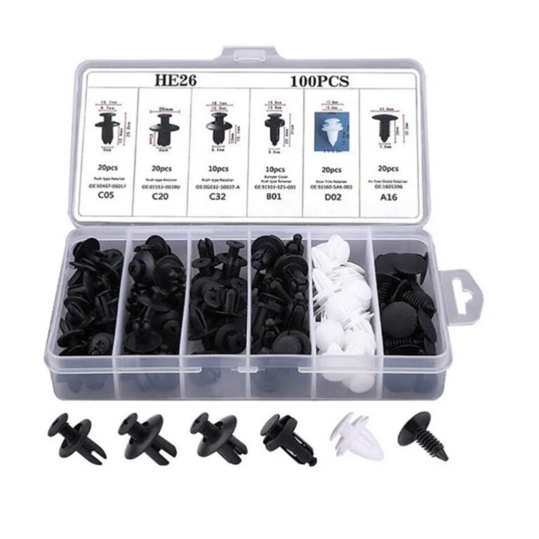 Kit 100 Peças Presilha Grampo Automotivo Reparo U