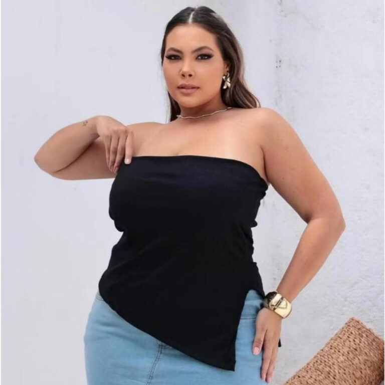 Blusa Bata Assimétrica Preta Feminina  Do P ao G3