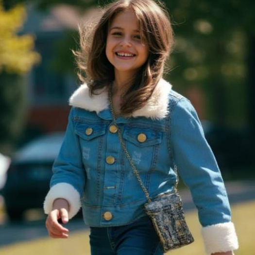 Jaqueta Jeans  Infantil Menina Feminina Destroend 