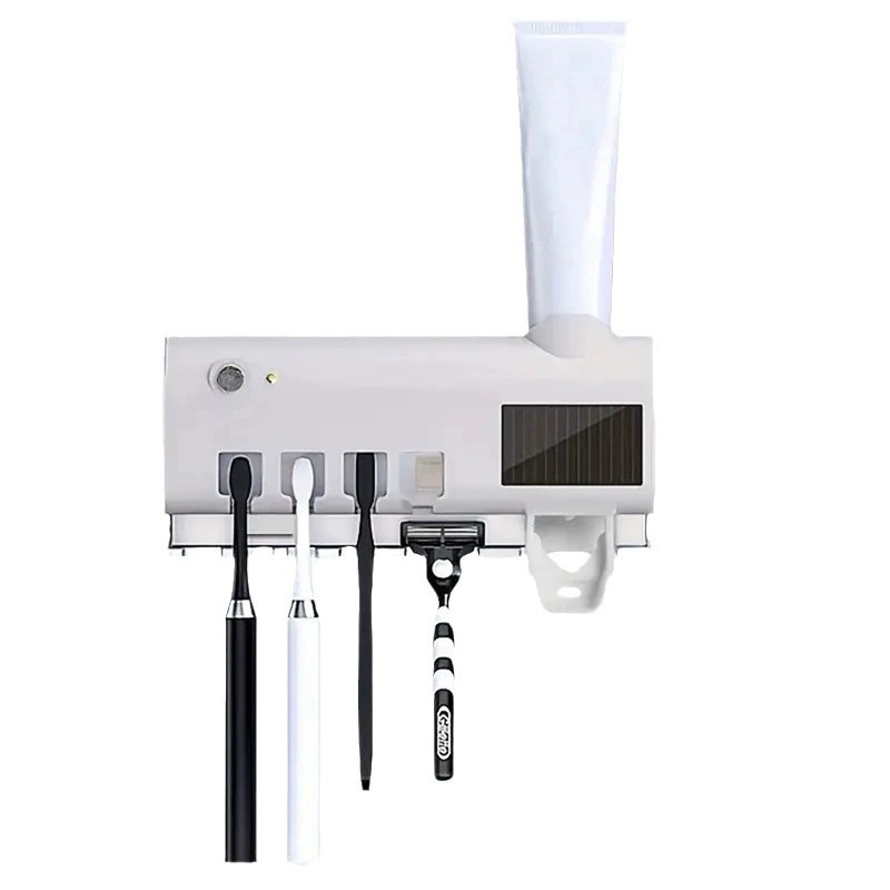 Aplicador Pasta de Dente Dispenser Porta Escovas Com Esterilizador UV