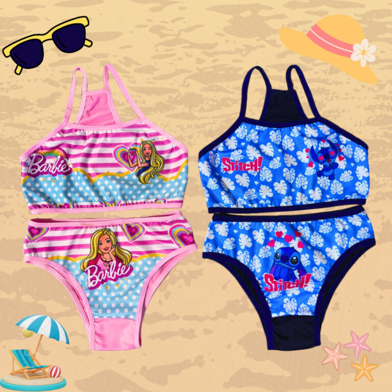 Kit  2 Conjunto Biquíni Infantil Moda Praia Subli