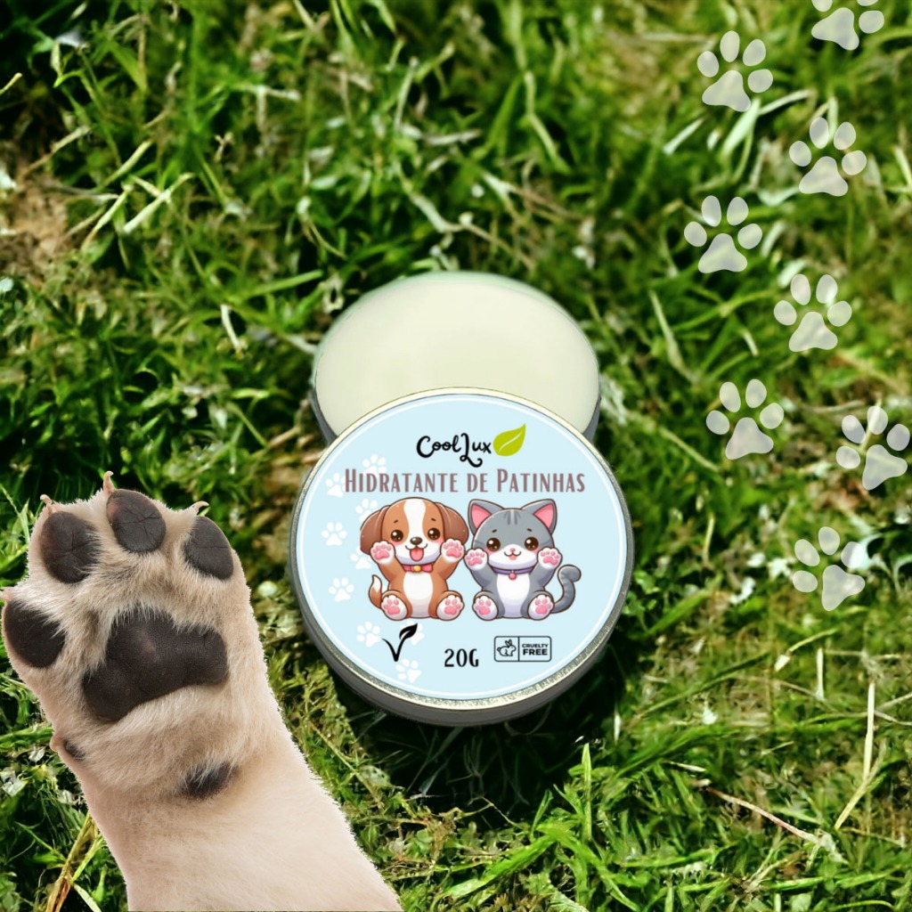 Hidratante de Focinho/Patinhas/Calos 100% Natural Vegano Cachorro e Gato
