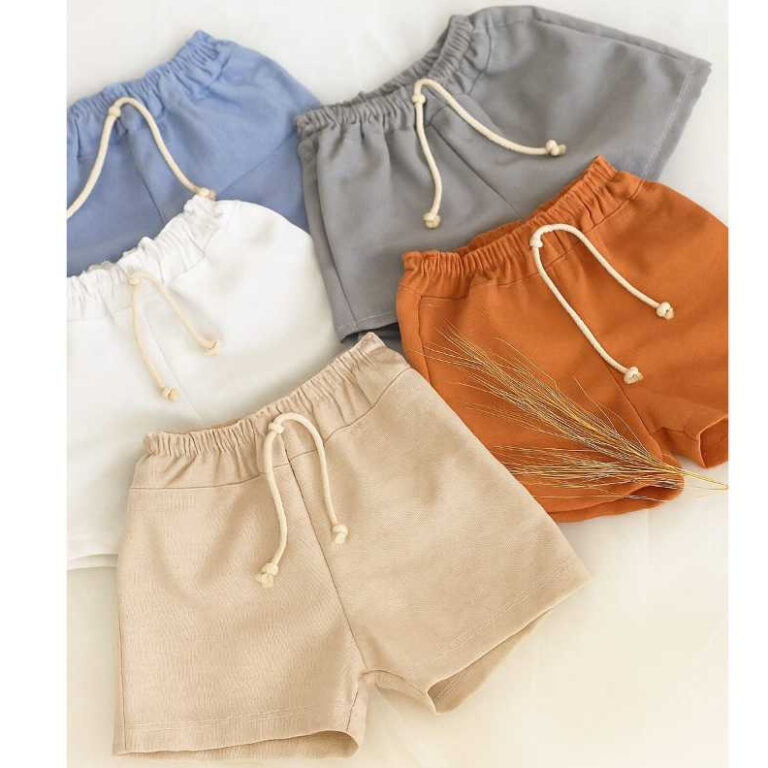 kit 5 Shorts infantis em Linho 1,2,4,6,8 anos