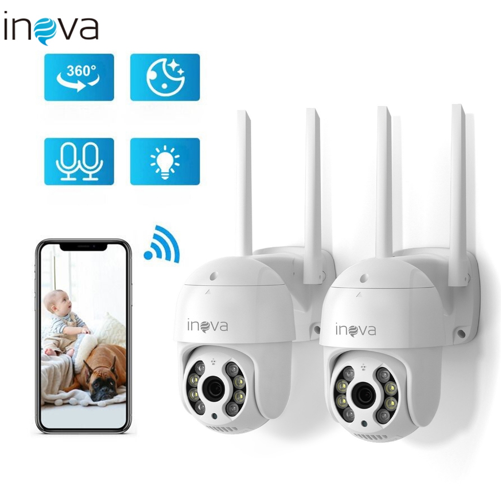 INOVA Câmera segurança Prova Dágua sem fio 360 HD1080P IP66 APP YOOSEE visão notturna ICSEE