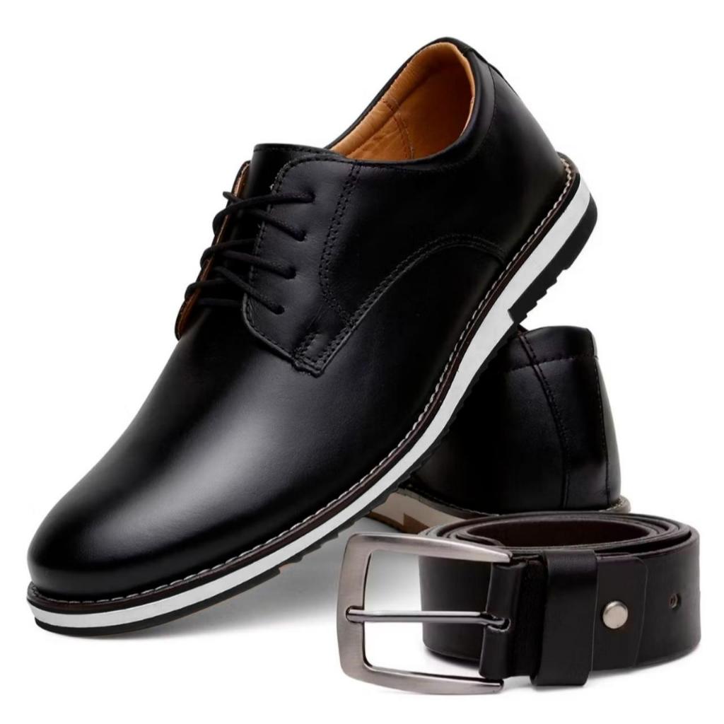 Sapato Social Masculino Oxford Derby Elegante De Couro Macio Confortável Estiloso Dia a Dia Envio Im