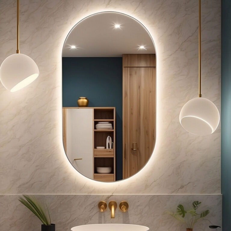 Espelho Oval Grande Com Led Frio e Quente 80x50cm 