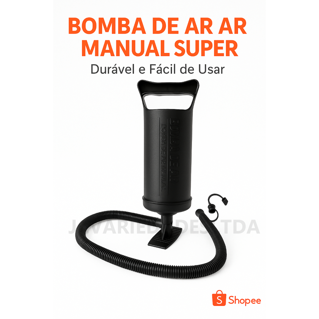Bomba Inflador Manual 30cm  Portátil para Colchões Infláveis, Boias e Piscinas