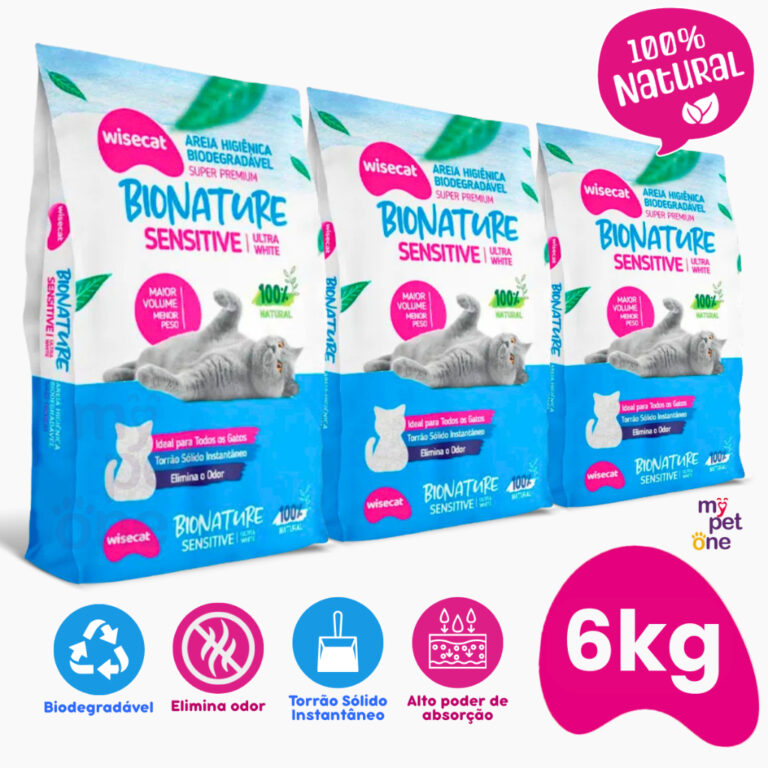 Areia Biodegradável Para Gatos Bionature Sensitiv