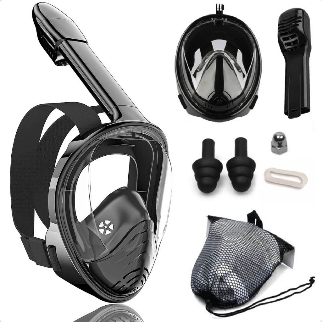 Máscara Mergulho Snorkel Full Face Suporte Gopro Câmera
