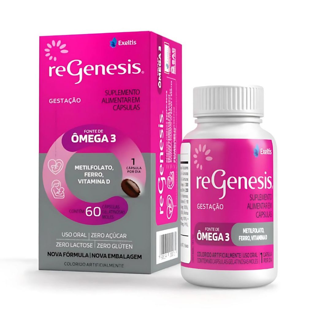 Regenesis Ômega 3 Com 60 Exeltis – Suplemento Alimentar Em Cápsula – Gestante e Amamentação Grávida