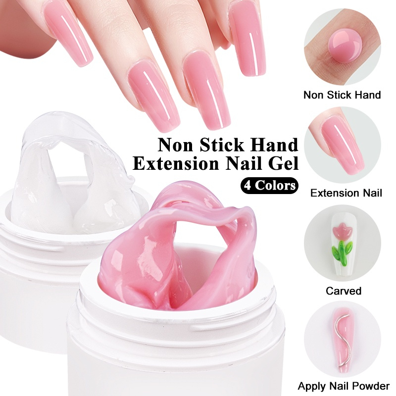 Gel Sólido Unhas Extensão Não Gruda Na Mão Modelagem 3D Nail Art Construtor UV LED Pronta Entrega