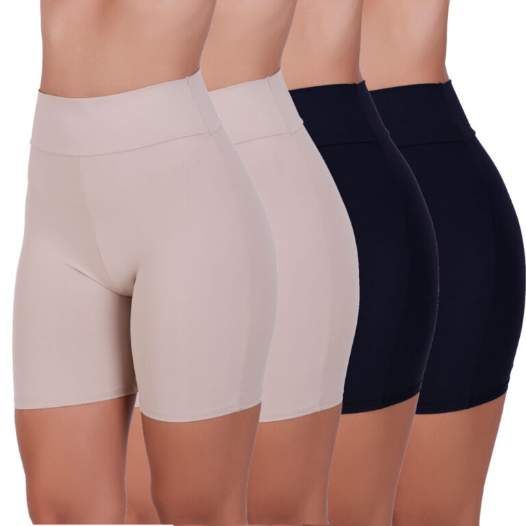 Kit 4 Short Anágua Cintura Alta Segunda Pele Tér