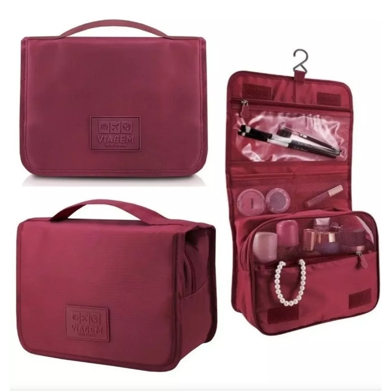 Bolsa Necessaire Organizadora de Mala Higiene Pessoal p/Viagem Divisórias/ViagemdeNegócios/Portátil/
