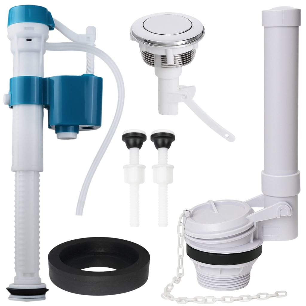 Kit para Caixa Acoplada Universal Completo Descarga Banheiro Acionamento Botão Superior