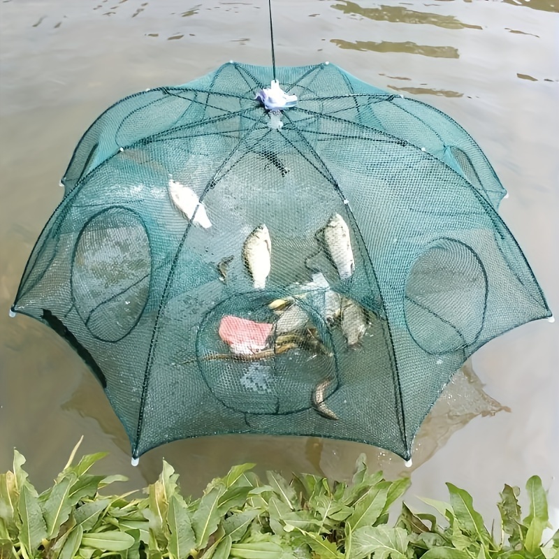 Armadilha Covo Peixe Isca Viva Lambaris Camarões 90×90 peixes com 6 entradas Rede Retrátil – YH