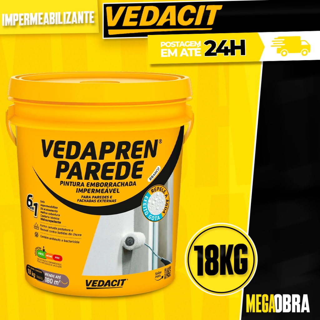 Pintura Vedacit Vedapren Impermeabilizante para Parede 18kg