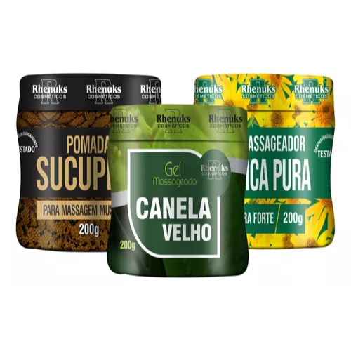 Kit 3 Pomadas Massageadora Corporal 200g – C