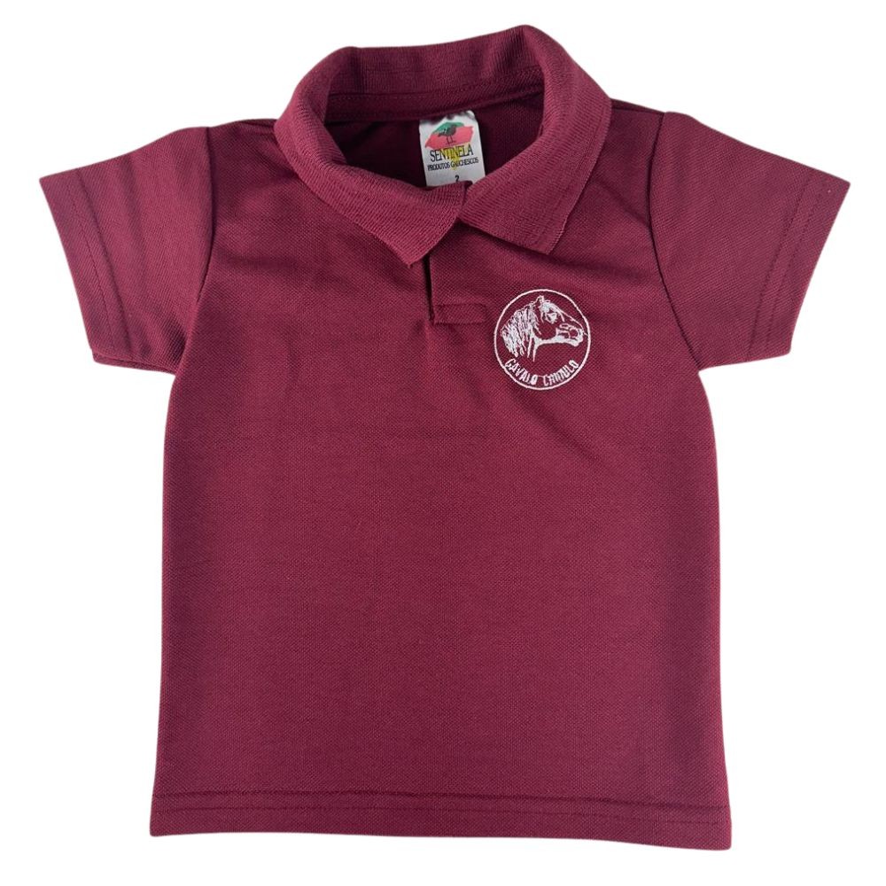 Camisa De Criança Laçar No Rodeio Crioulo Sentinela Oficial Vermelho Escuro