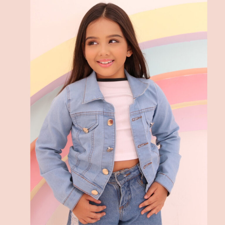 Jaqueta Infantil Feminina Jeans com Elastano Casac