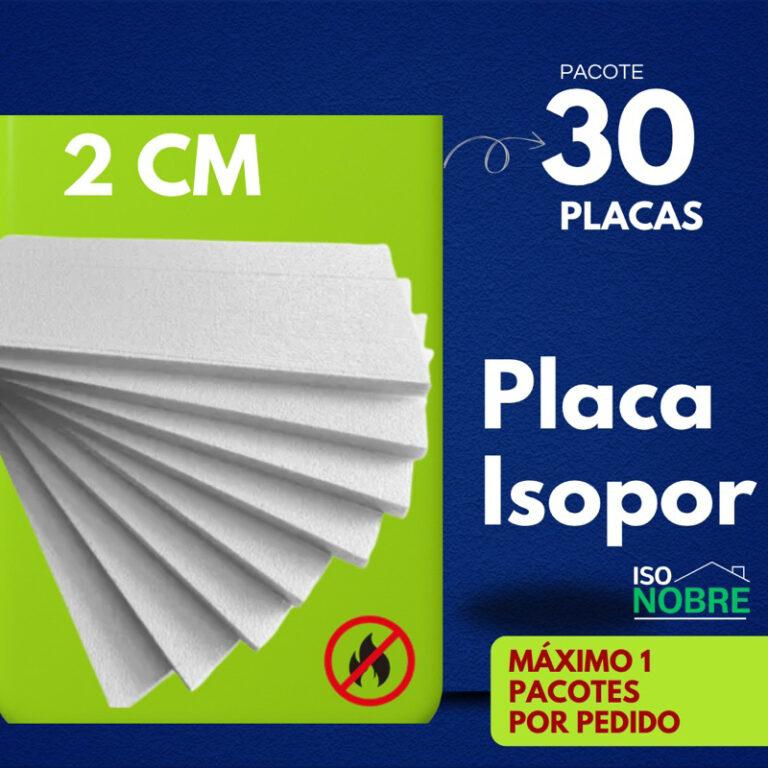 Kit 30 Placas de Isopor 2cm EPS 2x100x50 | Isolame