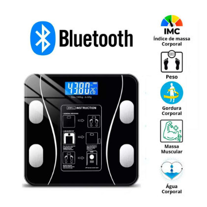 Balança Bluetooth 180Kg c/ Bioimpedância  Contro