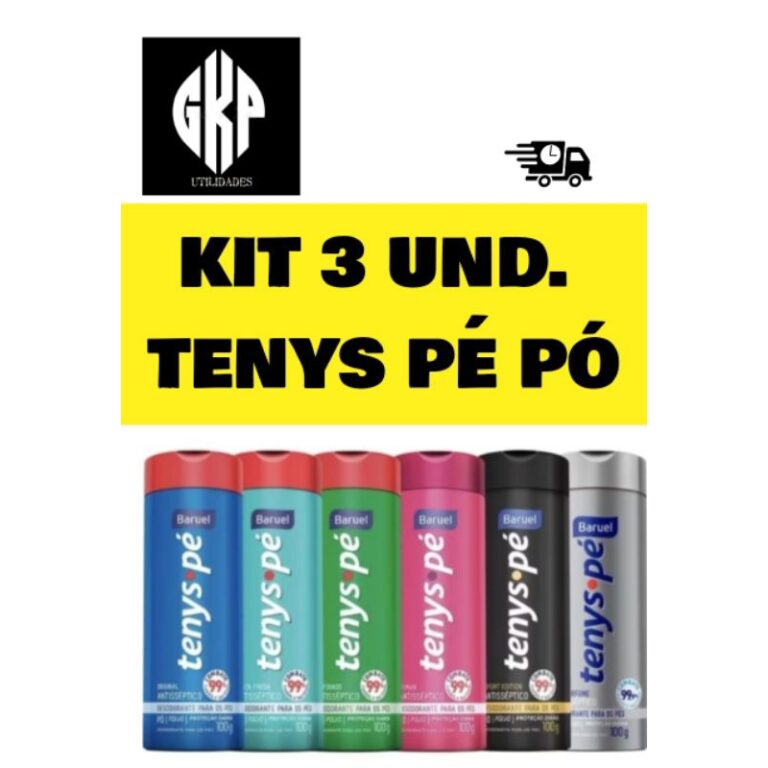 KIT 03 UNIDADES TALCO TENYS PÉ BARUEL 100ML