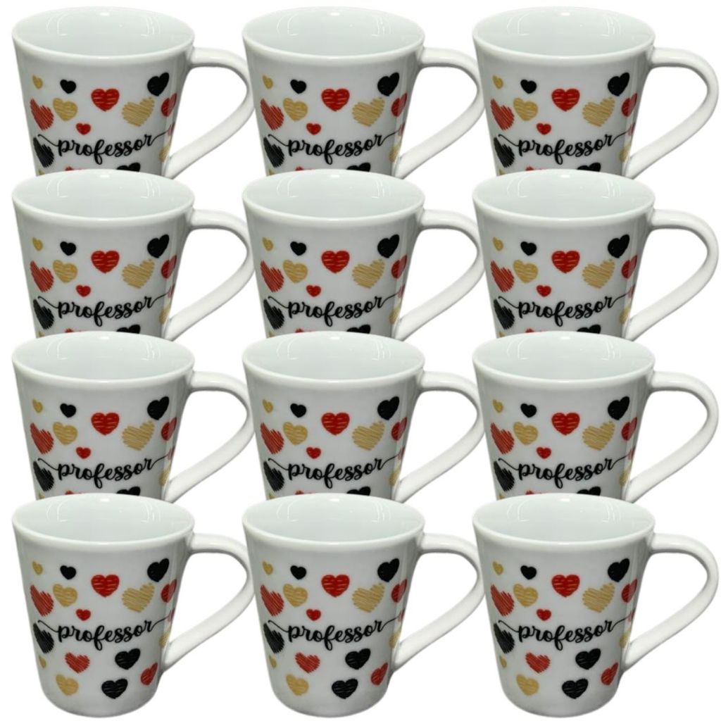 Kit Caneca Porcelana Dia dos Professor Xícara Café Chá Personalizadas Professores