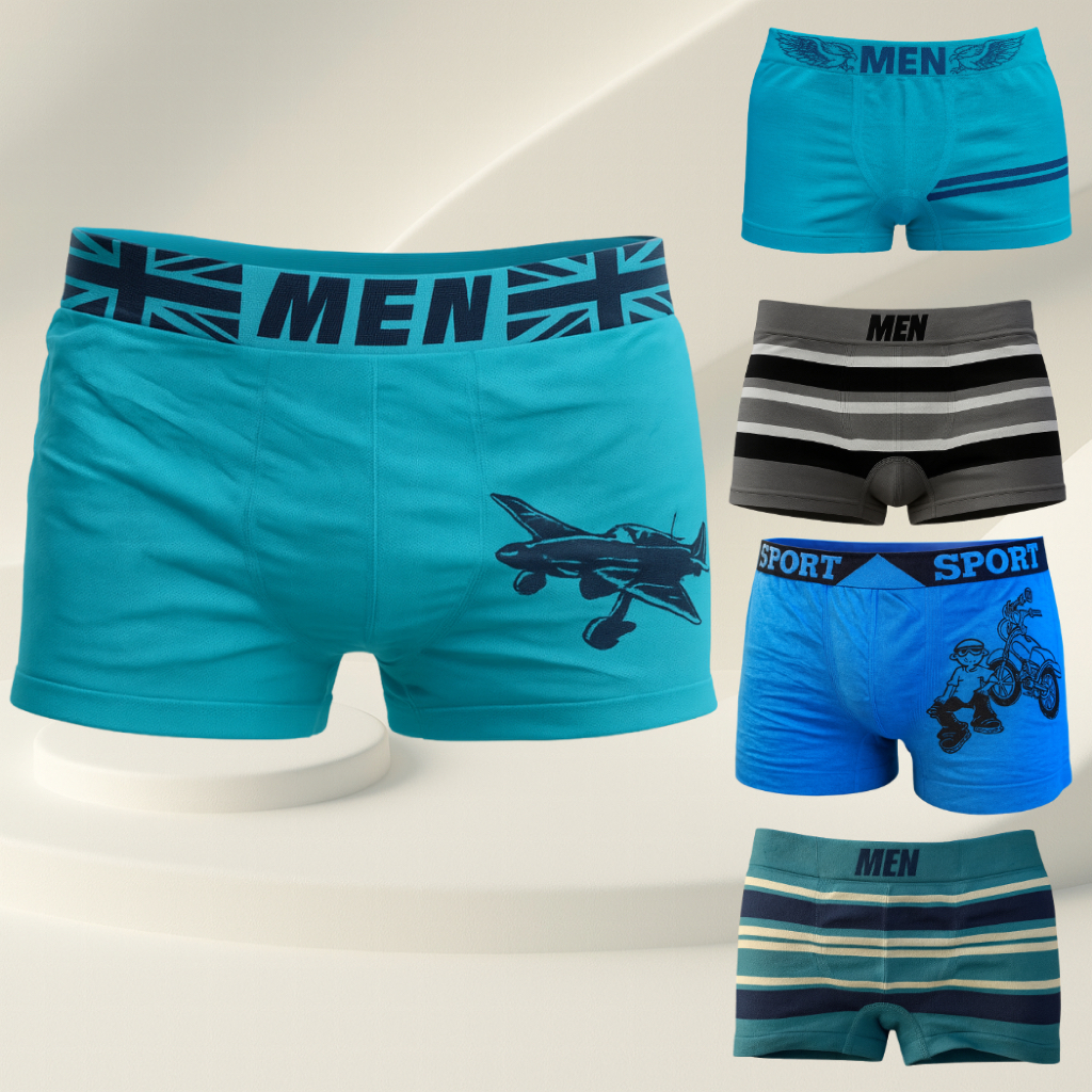 Kit com 5/10 Cuecas Box Boxer Microfibra Infantil Juvenil MEN Boy Criança Bebê Masculino Tam 02 a 16