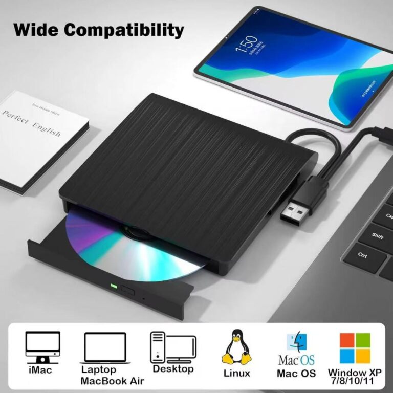 Leitor E Gravador Cd DVD-RW Externo Slim Preto Usb