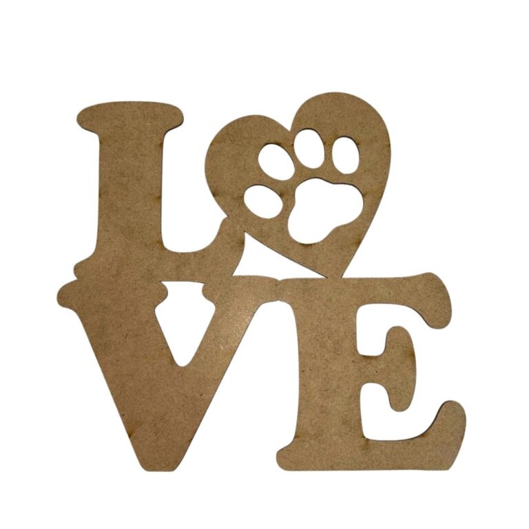 Decoração De Parede Aplique Love 20x20cm Em MDF
