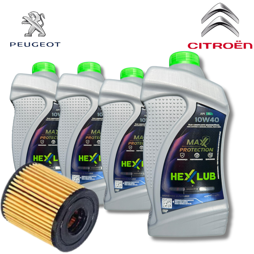 KIT TROCA DE ÓLEO 10W40 + FILTRO  (CITROEN , PEUGEOT)