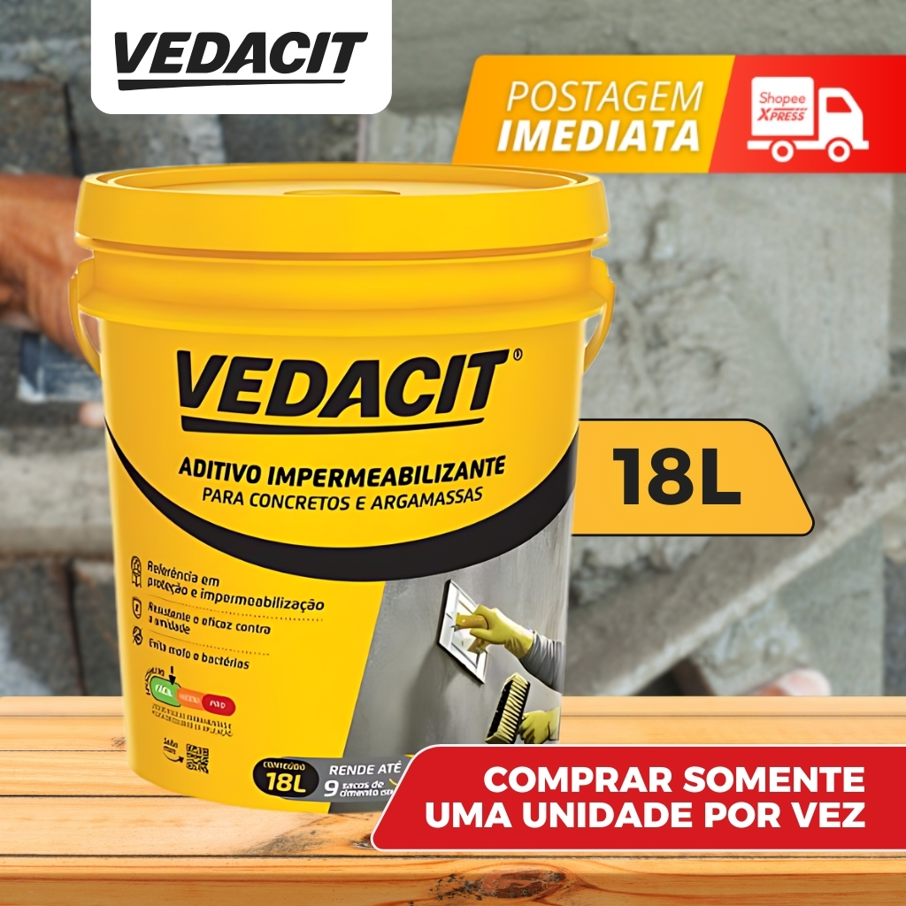 Aditivo Impermeabilizante Vedacit (Balde 18 litros) – VEDACIT – Concreto e argamassa